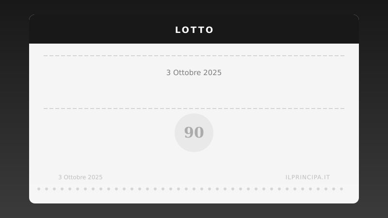 Risultati Lotto 3 ottobre 2025: la tabella completa