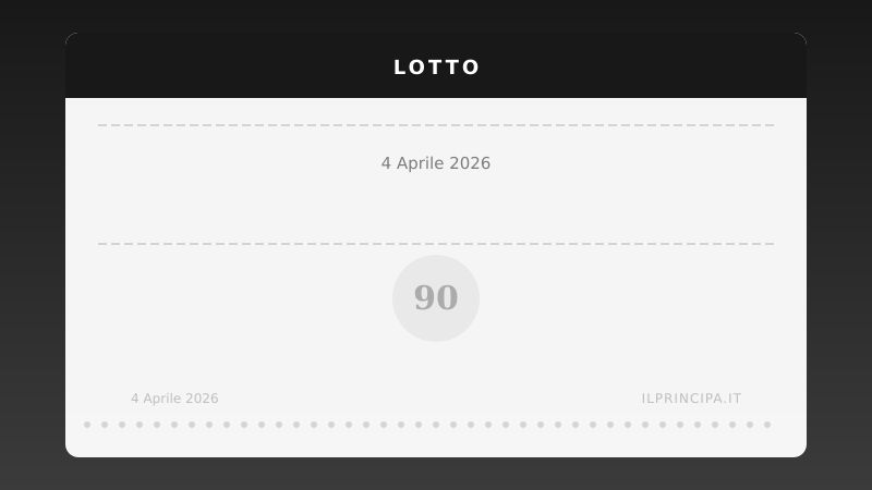 Lotto 4 aprile 2026: ecco i numeri sorteggiati su tutte le ruote