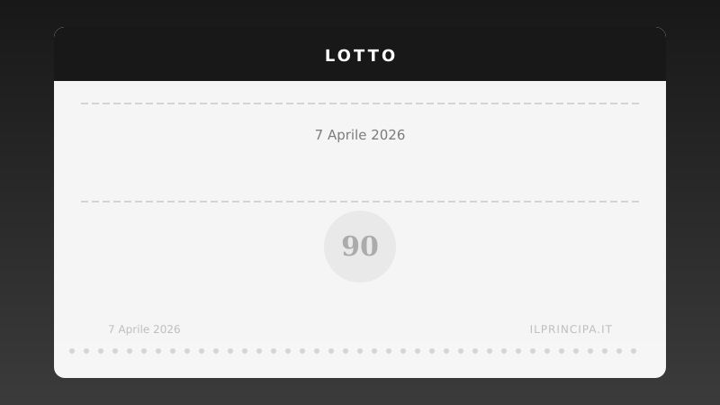 Lotto 7 aprile 2026: ecco i numeri estratti su tutte le ruote