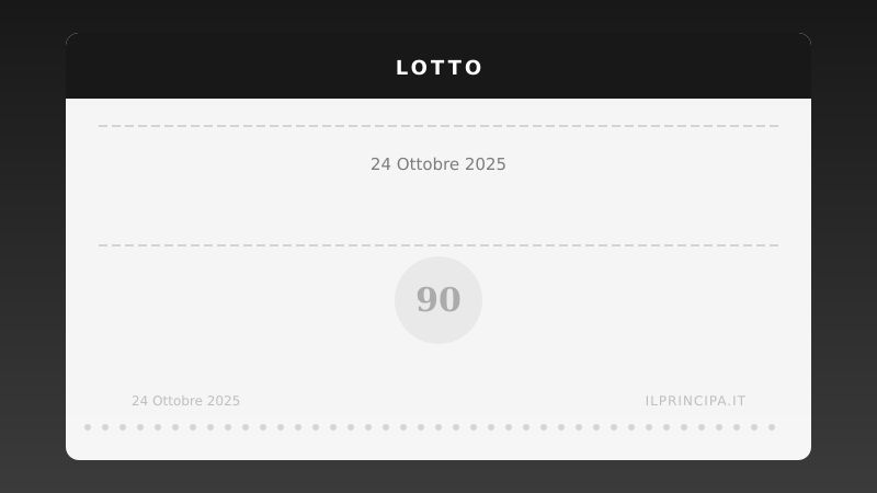 Lotto 24 ottobre 2025: ecco i numeri apparsi sul tabellone su tutte le ruote
